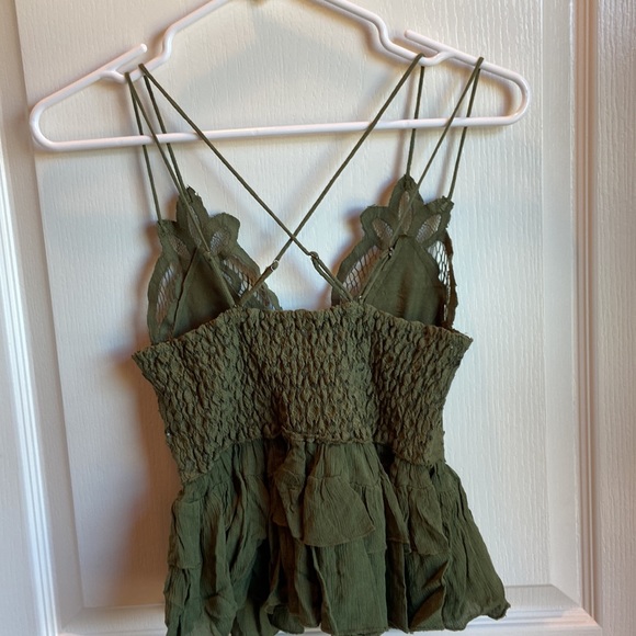 15. Free People Womens Adella CamiIn Olive Sparrow - Picture 6 of 8